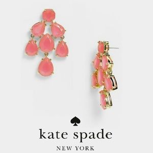NWT Kate Spade Chandelier Gem Earrings Coral Pink